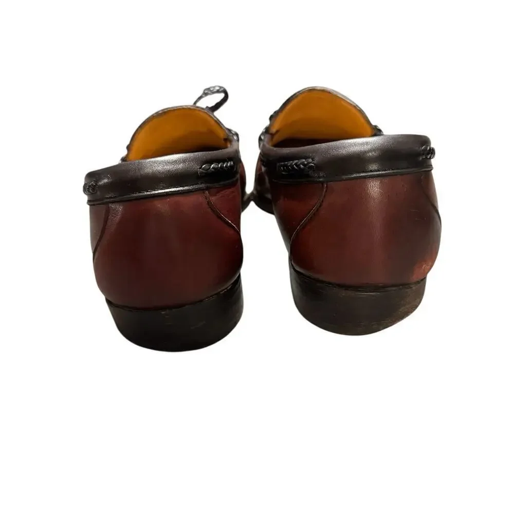 Allen Edmonds “Woodstock” Men Size 11 D Brown Black Note Heel Wear in Photos
